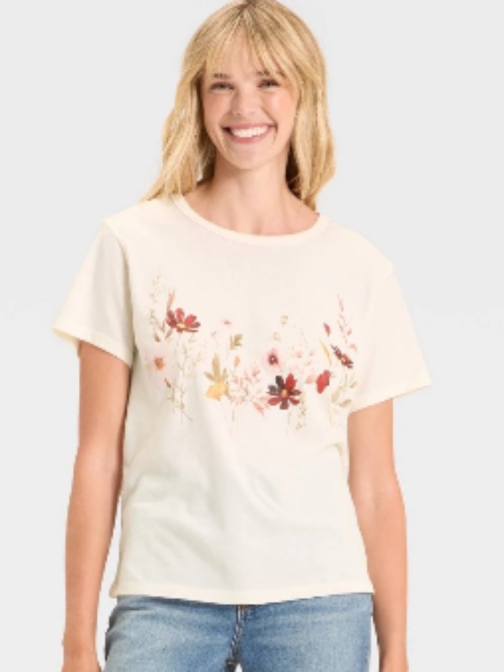Women’s Wildflower Short Sleeve Graphic T-Shirt - Ivory